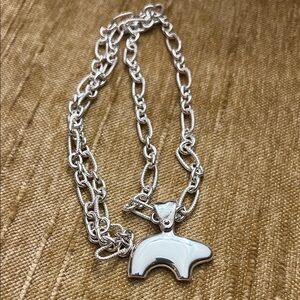 The Golden Bear Sterling Silver Big Bear Necklace